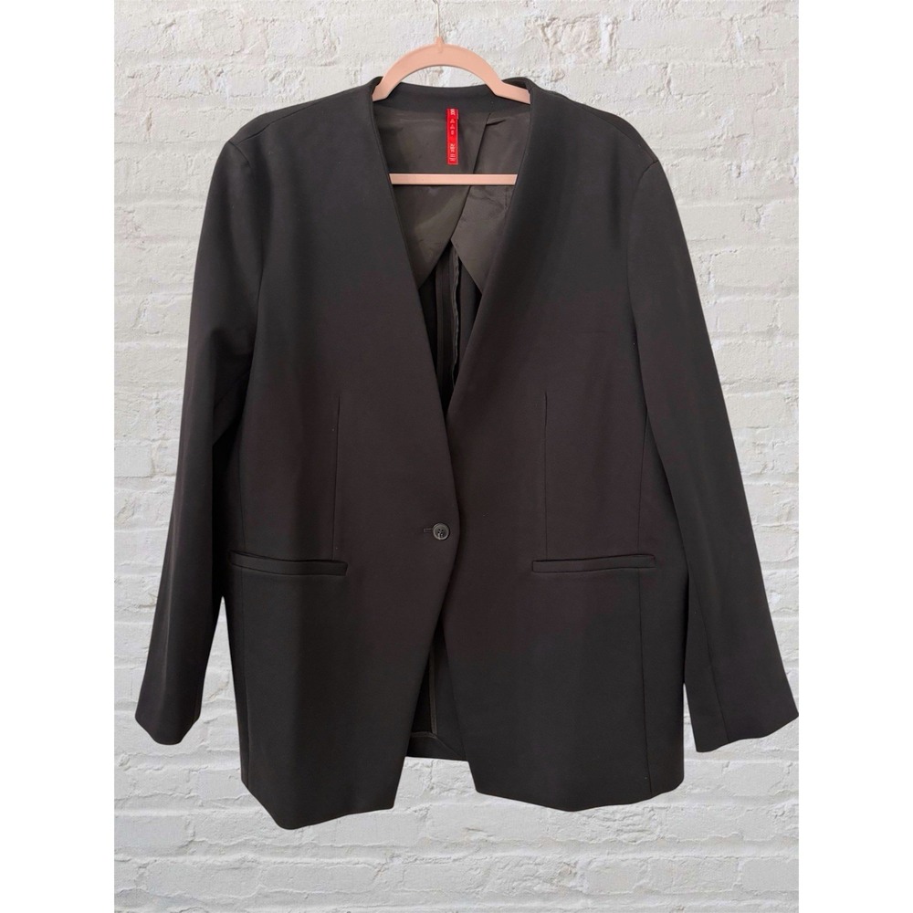 SPANX The Perfect Collarless Blazer Women XL Black Work Office Business Corpgore